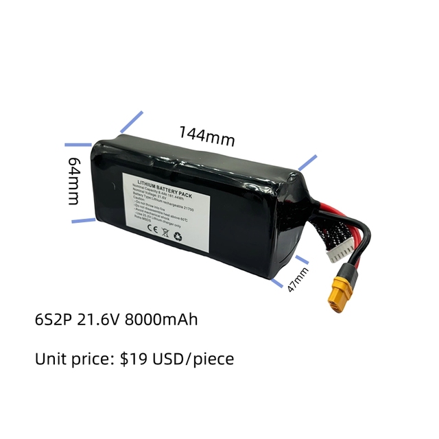 6S2P 6S3P 8S3P P42A P45B 50S 8400mAh 12000mAh 15000mAh High Discharge Battery Pack  INR21700 Molicel 50S 40T P42A P45B