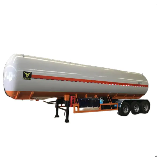 3 Axles 52000L GPL Tanker Semi Remorque 52CBM GPL Gaz Transport Réservoir Semi Remorque