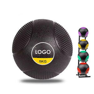 Ballon de musculation Logo Medicine Ball 4 kg en caoutchouc, équipement de fitness pour l'entraînement du tronc et des bras - Product Image 1