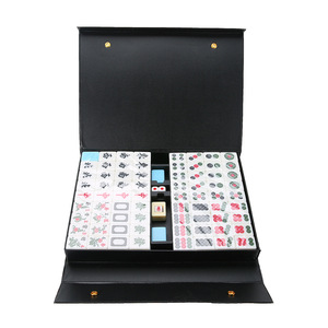 Tuiles de mahjong en jade cristal bicolore 36 42 mm, imitation jade mélamine, taille moyenne et grande pour jeu de mahjong - Product Image 2