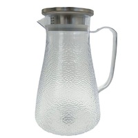 Vente en gros de pots à eau en verre PC de 1,5 ml, bouilloires écologiques, grand pichet à lait classique avec couvercle et poignée en verre
