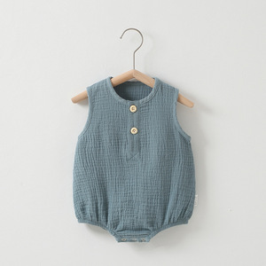 Hot Summer 100% Cotton Baby Sleeveless Pajamas Solid Color <strong>Vest</strong> Baby Jumpsuit Thin Baby Blank Romper <strong>for</strong> <strong>Newborn</strong> - Product Image 6