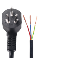 Rangkaian Kabel Daya AC 3 Pin Kustom dengan Ujung Kawat Berlapis Timah yang Sudah Dihapus Isolasi, Kabel Harness Listrik OEM