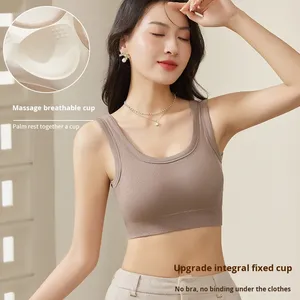 Kadın rahat dikişsiz yastıklı sütyen nefes anti-pozlama yelek seksi güzel arka telsiz tüp üst çok yönlü için - Product Image 3