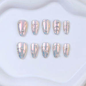 Aurora Pink 3D handgemachte Acryl presse auf Nägeln Großhandel Y2K Falsche gefälschte Nägel Hochwertige handgemachte Presse auf Nägeln - Product Image 4