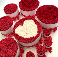 Kotak Hadiah Bunga Mawar Abadi Valentine Rosas Eternas Herzbox, Rangkaian Bunga Mawar Asli, Stabil, Abadi, Selamanya, untuk Hari Ibu, Paskah