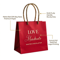 VT10 Sac en papier Qixi personnalisable pour la Saint-Valentin Big Red love LOVE Cute