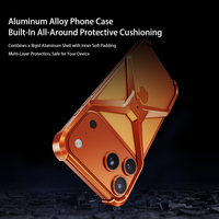 Étui de téléphone portable en aluminium électroplaqué Boneruy M06, antichoc, avec amortissement intégré et trou pour cordon, pour une utilisation nomade