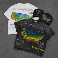 Camiseta Personalizada con Lavado Ácido, Estilo Vintage, 100% Algodón, Corte Cuadrado, Impresión Digital, Camiseta para Hombre