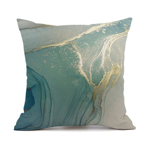 Fodere per cuscini personalizzate di nuovo Design fodere per cuscini di lusso in stile <span class=keywords><strong>inchiostro</strong></span> verde oro federa in <span class=keywords><strong>lino</strong></span> stampata - Product Image 5