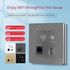 Routeur mural sans fil 5G durable avec logo personnalisé, 86*86mm, multifonction AP/WIFI, fabriqué en matériau PC, routeur 300/1000 Mbps, prise - Product Image 2