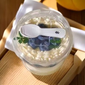 Vaso Redondo para Mousse de 250 ml con Cuchara, Envase Transparente de Plástico PET para Postres, Pastel, Yogur, Pudín, Mousse - Product Image 4