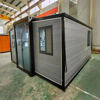 Maison conteneur contemporaine pliable et extensible de 20 pieds, personnalisée en usine, 2 ou 3 chambres, mobile et préfabriquée, garantie 5 ans