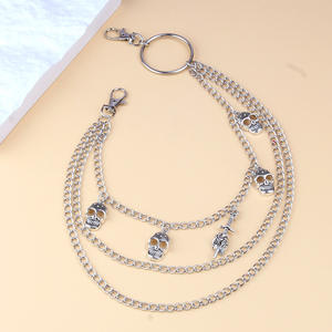 Cadena de cintura con diseño de calavera, de acero inoxidable, con múltiples bucles, estilo Hip Hop, para hombres y mujeres, accesorio de moda para adultos - Product Image 3