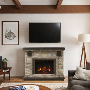 <span class=keywords><strong>Chimenea</strong></span> eléctrica moderna de polipiedra para interiores, <span class=keywords><strong>Marco</strong></span> creativo de estilo viento, independiente para el hogar, Hotel, Inglés para exteriores, Rural - Product Image 4