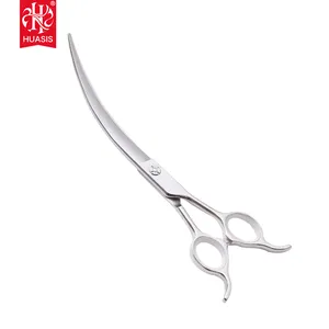 AR-80DQ 8inch Big Curved Blade scissors for pet grooming 40 degree curve scissors SUS440C with symmetrical handle