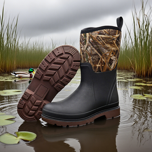 Ventes directes d'usine <span class=keywords><strong>bottes</strong></span> de pluie pour hommes mi-tube étanche moulage intégral moulage botte de <span class=keywords><strong>chasse</strong></span> en caoutchouc naturel pour la pêche - Product Image 1