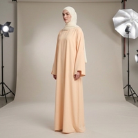 Willson Groothandel Hoge Kwaliteit Islamitische Kleding Op Maat Gemaakt Zachte, Aangenaam Aanvoelende Abaya Elegante Islam Kerk O-hals Bescheiden Abaya