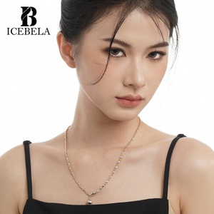 ICEBELA fabricante <span class=keywords><strong>Funky</strong></span> 38cm temperamento S925 plata esterlina 18K oro rodio a juego cuenta colgante collar mujeres - Product Image 4