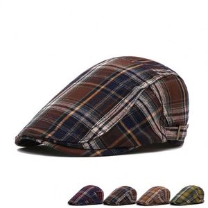 2025 New Arrival Summer Breathable Checkered Flat Top Ivy <b>Hat</b> Fashion Trendy Vintage Stylish Women Men Beret <b>Hat</b> - Product Image 1