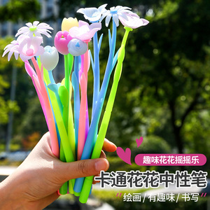 Bolígrafo de Gel de Silicona Suave con Diseño de Flor, Color Degradado, para Oficina y Escuela - Product Image 5