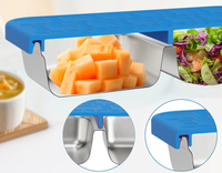 Boîte alimentaire étanche en acier inoxydable 304 avec couvercle en silicone, réutilisable, 1 ou 2 compartiments, pour le rangement des collations en voyage et en camping