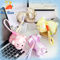 Porte-clés personnalisé avec logo OEM, ours en peluche de 12 cm, mini pendentif porte-clés en peluche de 4 pouces, en stock
