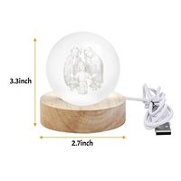 Boule de verre 3D Croix Vierge Marie Globe en verre Collection religieuse Église catholique chrétienne Décoration intérieure Cadeau Boule de cristal rougeoyante
