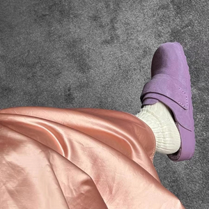 Vacchetta da donna pelosa viola per <span class=keywords><strong>pantofole</strong></span> con Sole di velluto spesso per il Comfort invernale in Velcro cotone per <span class=keywords><strong>pantofole</strong></span> - Product Image 2