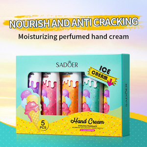 Coffret de 5 crèmes pour les mains SADOER Ice Cream, boîte cadeau, hydratantes, <span class=keywords><strong>parfum</strong></span>ées, raisin, myrtille, sakura, thé vert, orange, kit de soin des mains, en gros - Product Image 2