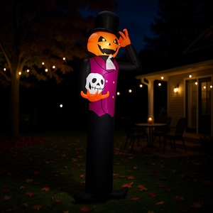 Zucca Gonfiabile di Halloween da 3,6 Metri con LED Integrati per Decorazioni da Giardino e Patio - Product Image 2