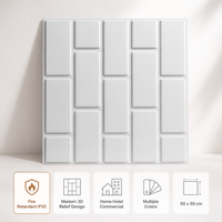 Panneau mural en PVC ignifuge et imperméable à effet brique 3D et grain de bois multicolore, idéal pour fond de télévision - Vente chaude