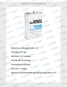 Resina Epoxi ZSW54 WEST SYSTEM 105-B, 3.7L, Transparente, Baja Viscosidad, Resina Epoxi Marina para Reparación de Embarcaciones, Laminación de Compuestos - Product Image 5
