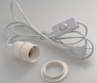 Support de lampe Ruyi E27, lampe de table, lampe sur pied, cordon avec interrupteur XL-303, prise à tête plate, plastique, garantie de 3 ans
