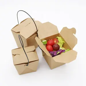 Custom wholesale disposable fast food box plastic handle, carton take-out bag plastic handle