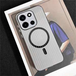 Funda para teléfono OnePlus Turbo6, con rejilla corrugada, magnética, transparente, ultrafina, de cobertura total y anticaídas. - Product Image 3