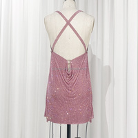 Robes de mariée en cristal pour femmes personnalisées Robe de soirée en maille de diamant en aluminium à la mode avec strass