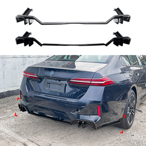 AMP-Z BMW 5 Series i5 G60 M Sport MP Rear Lip Spoiler Piano Black Carbon Fiber Texture Matte Finish - Product Image 1