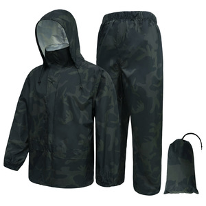 Vente en gros Ensemble de vestes noires de camouflage pour l'extérieur, imperméable léger et <span class=keywords><strong>pantalon</strong></span> de <span class=keywords><strong>pluie</strong></span> pour la <span class=keywords><strong>chasse</strong></span>, l'équitation et la pêche - Product Image 1