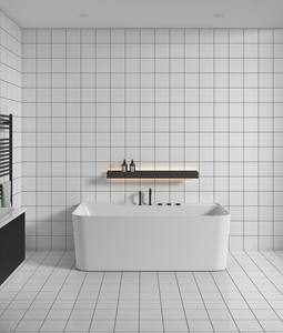 Baignoire autoportante en acrylique de luxe contemporaine pour hôtel avec système de drainage - Product Image 2