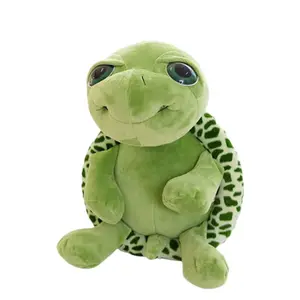 Personnalisé mignon créatif grands yeux couché tortue poupée enfants société oreiller réel tortue en peluche douce