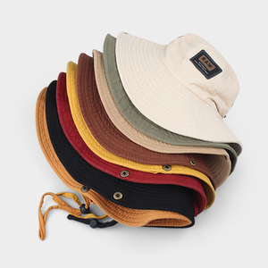 Bob en Coton Délavé Style Cowboy Coupe-Vent à Cordon, Grand Bord, Chapeau de Pêcheur d'Extérieur pour l'Escalade - Product Image 3