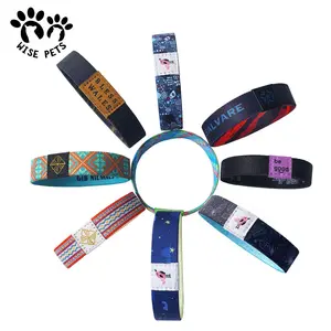 Custom Polyester cheap stretch wrist band NFC printed fabric bracelet RPET recycled elastic wristband with logo in your request