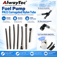 Tube ondulé pour réservoir de carburant, disponible en plusieurs tailles de 3 mm à 19 mm, avec conception égalisée ou réduite, pour systèmes de pompes à carburant