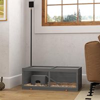 Enclos moderne et écologique pour hamster en bois de sapin avec bac à déchets extractible, cachette interne et rampe d'escalade pour petits rongeurs