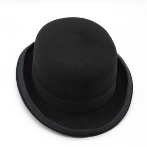 Cappello a Bombetta Tradizionale per Uomo e Donna, Derby Nero in Feltro di Lana, Cappelli Formali Stile Chaplin con Fodera in Seta - Product Image 2