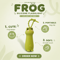 Lampe torche de camping USB rechargeable, design mignon de grenouille, lampe de poche LED portable, porte-clés, lumière d'urgence