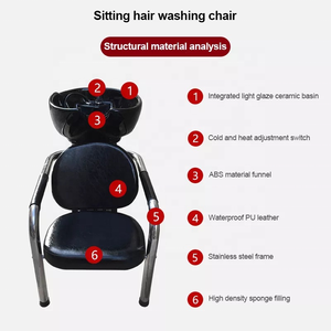 Cheap <b>Portable</b> Luxury Barbershop Equipment Shampoo Backwash Hair Washing Chair Shampoo <b>Bed</b> for Salon - Product Image 2