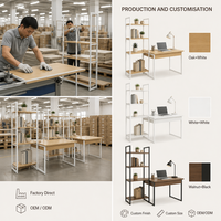 Bureau blanc avec étagère, design minimaliste et moderne