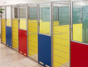 Abri pour chiens de luxe de qualité supérieure 304 chenils pour chiens en acier inoxydable isolation complète panneaux HDPE fermeture à bouton verre métal Cage pour chien - Product Image 3